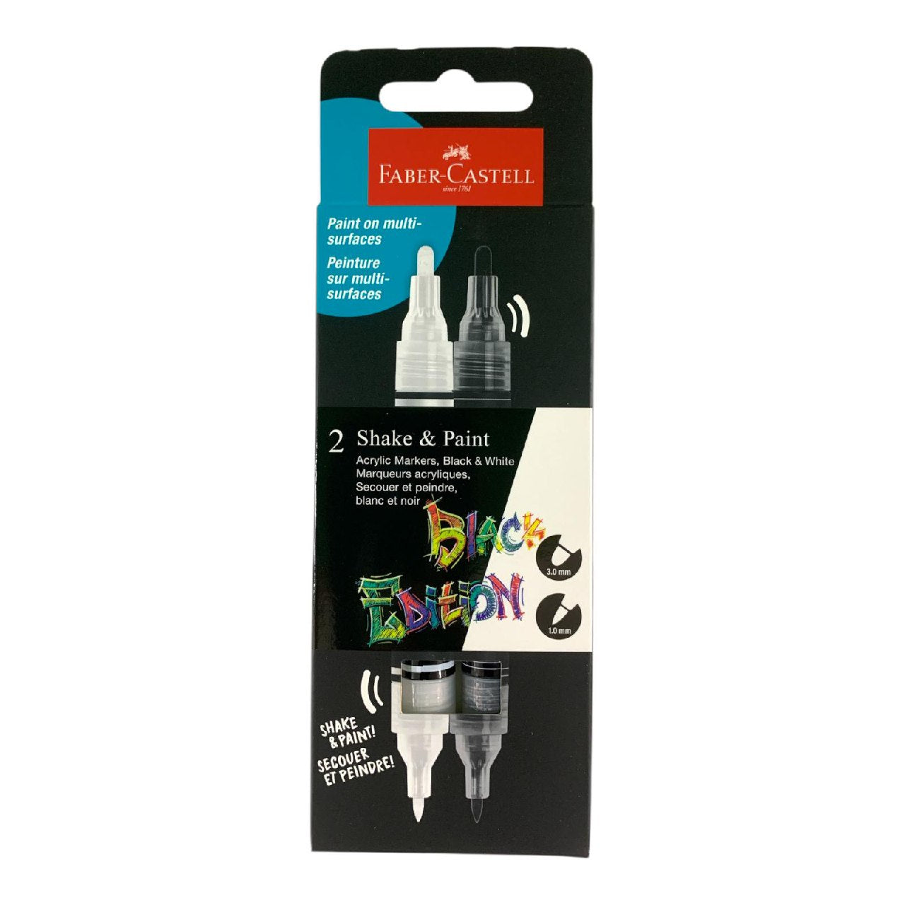 Faber-Castell Shake & Paint Markers (Black & White) || أقلام الرسم Faber-Castell Shake & Paint (أسود وأبيض)