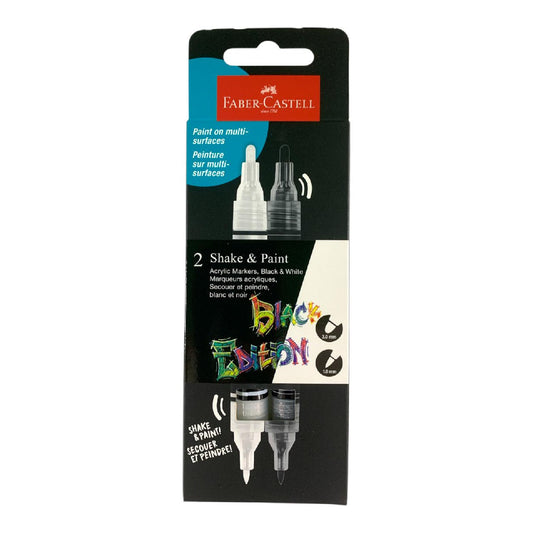 Faber-Castell Shake & Paint Markers (Black & White) || أقلام الرسم Faber-Castell Shake & Paint (أسود وأبيض)