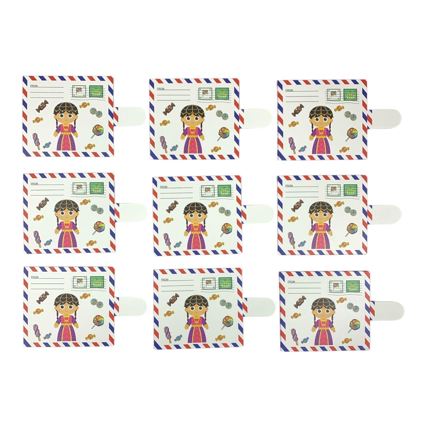 Eid Envelopes Girls 12 Pcs || اظرف عيدية بناتي ١٢ حبة