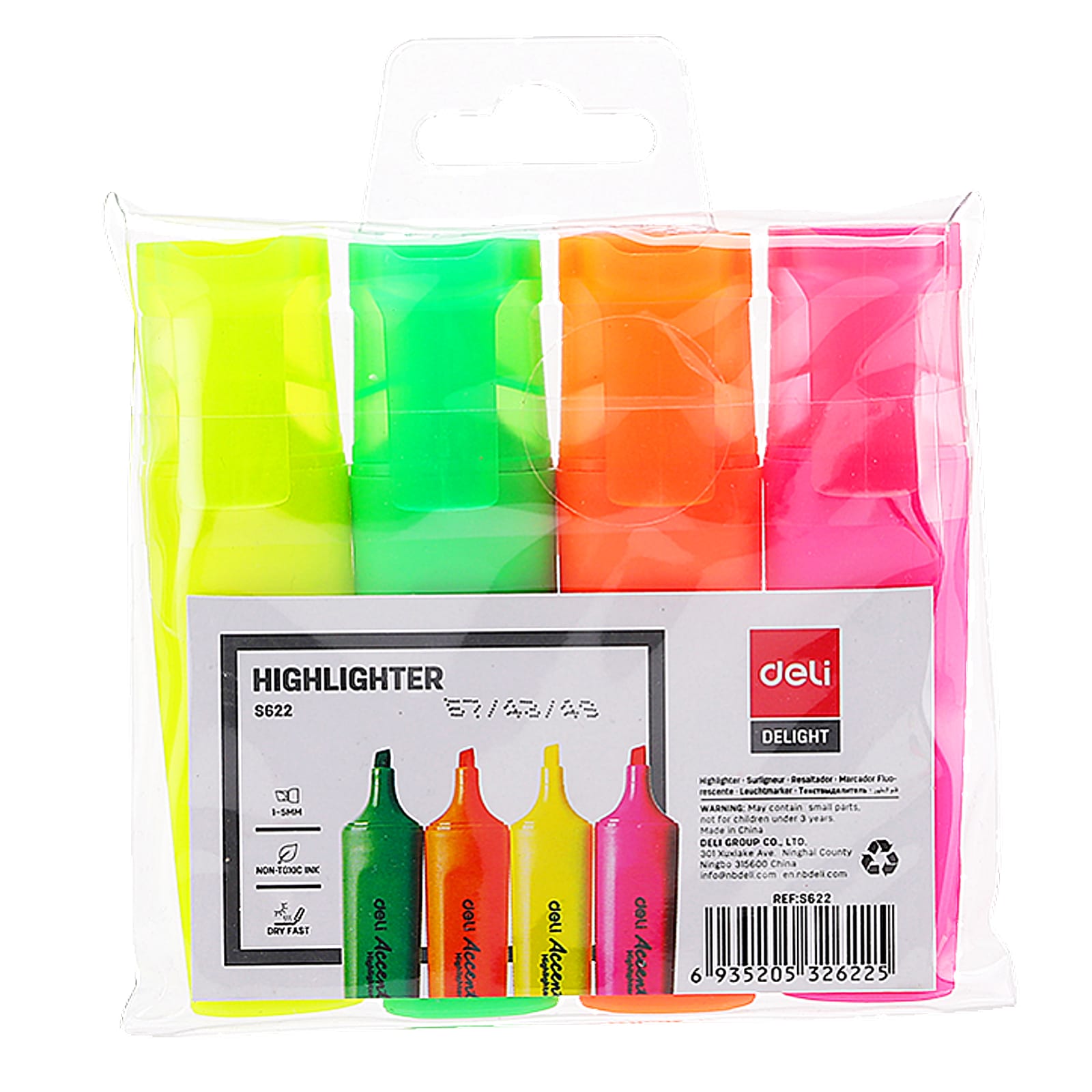 Deli Highlighter Pen 4 Colors || اقلام فسفوريه هاي ليتر ديلي