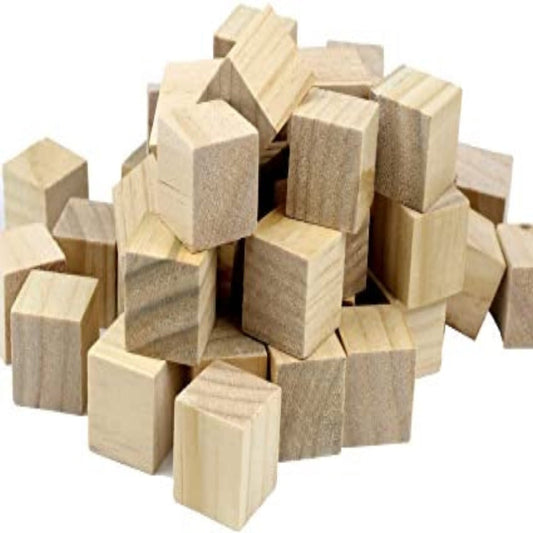 Wooden Cubes Small Size, Set of 30 || مكعبات خشبية صغيرة، مجموعة من 30 قطعة