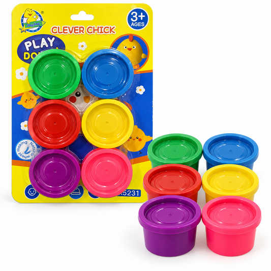 Play Dough Clever Chick 6 Tubs || صلصال Clever Chick من 6 علب