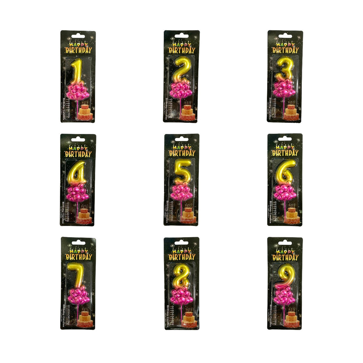 Birthday Candles Golden Color from 0-9 || شموع اعياد ميلاد لون ذهبي من ٠-٩