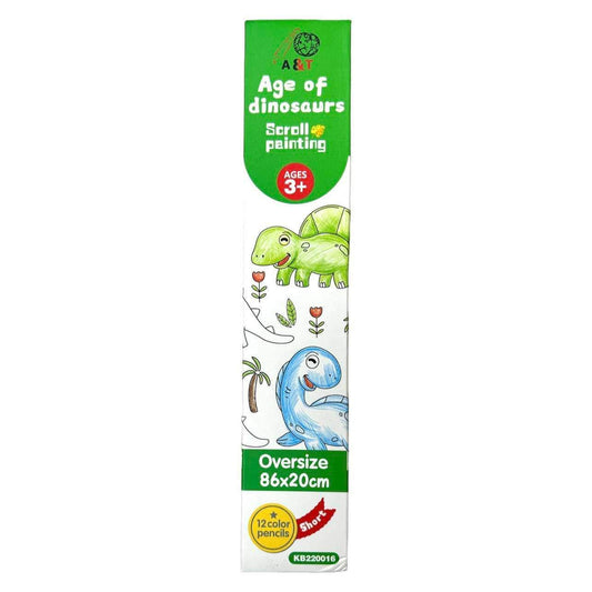 Age Of Dinosaurs Scroll Painting A&T Oversize 86 x 20 cm || رول التلوين عصر الديناصورات للاطفال