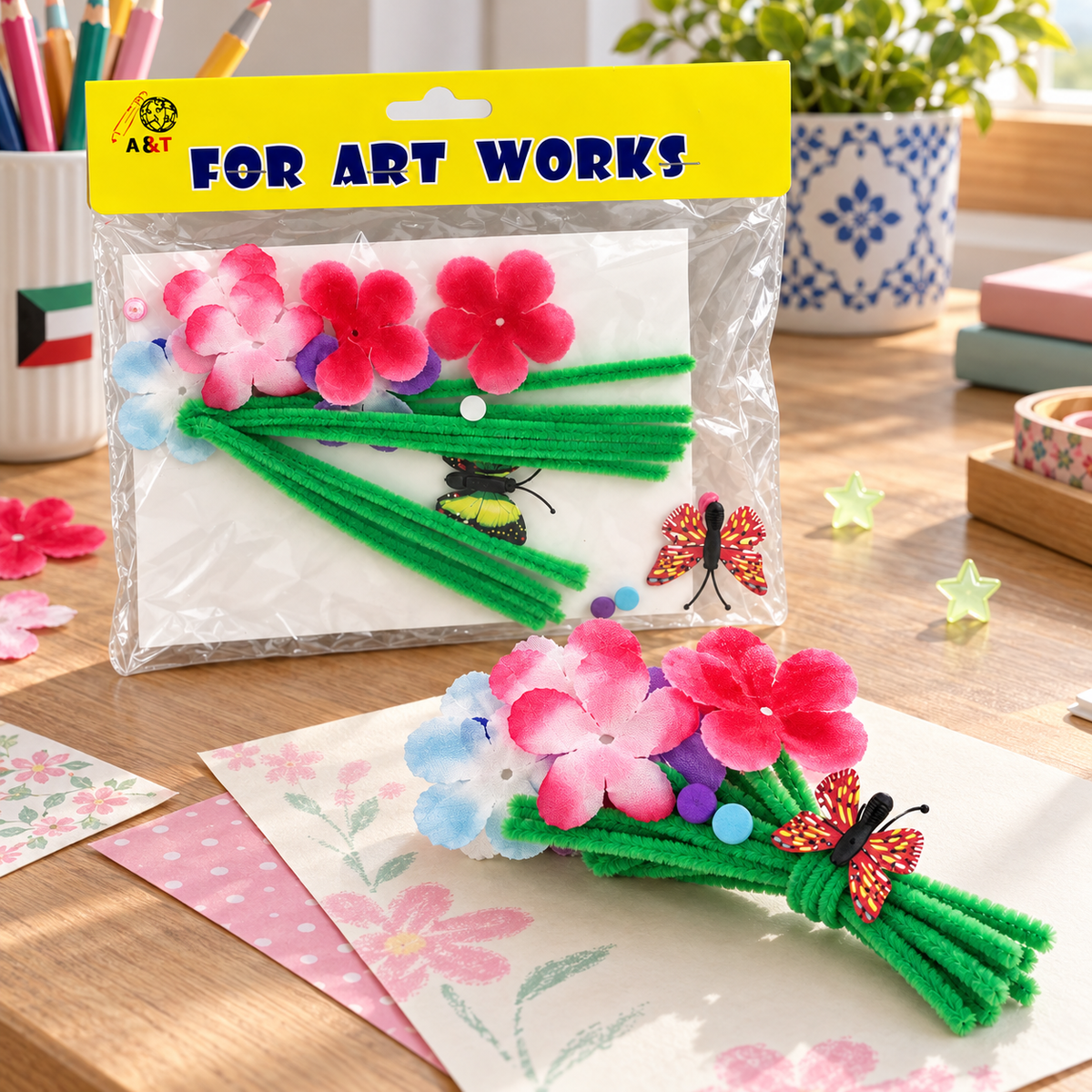 A&T Diy Floral || مجموعة قطنيات شكل وردة
