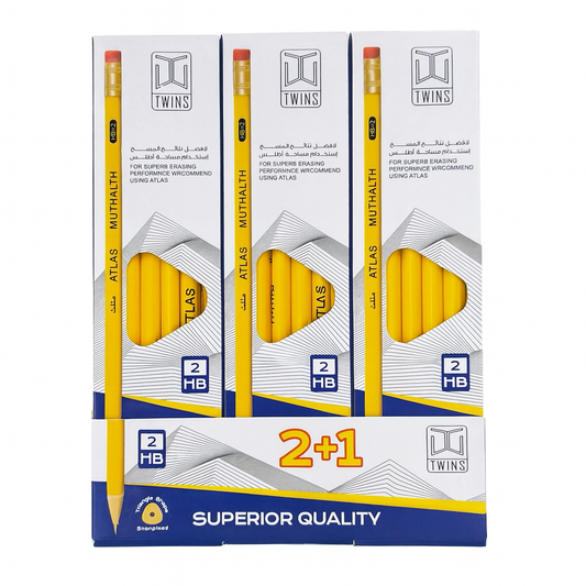 Twins Triangle Pencil Offer 2+1 || اقلام رصاص مثلثة توينز ٢+١