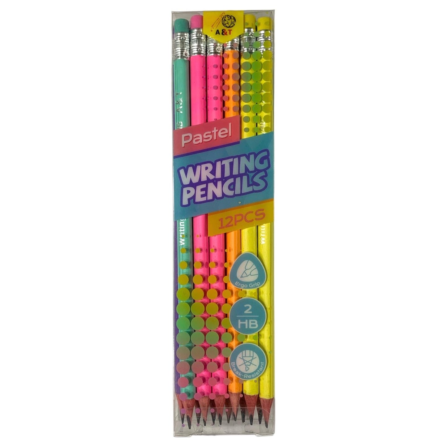 A&T Pastel Writing Pencil 12 Pcs || اقلام رصاص اي اند تي باستيل ١٢ قلم