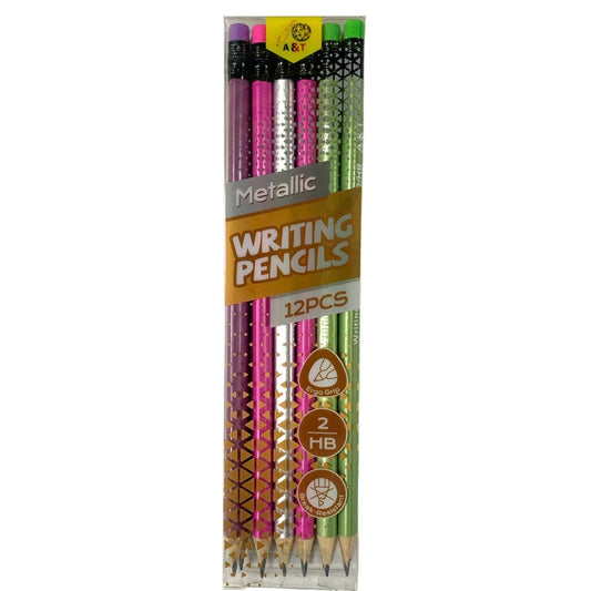 A&T Metallic Writing Pencil 12 Pcs || اقلام رصاص اي اند تي ميتاليك ١٢ قلم