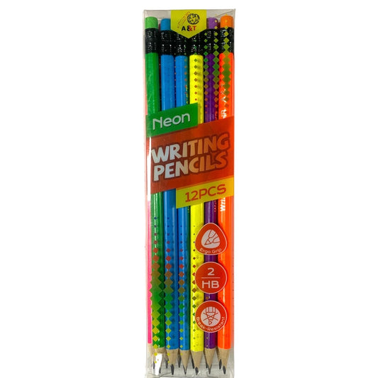 A&T Neon Writing Pencil 12 Pcs || اقلام رصاص اي اند تي نيون ١٢ قلم