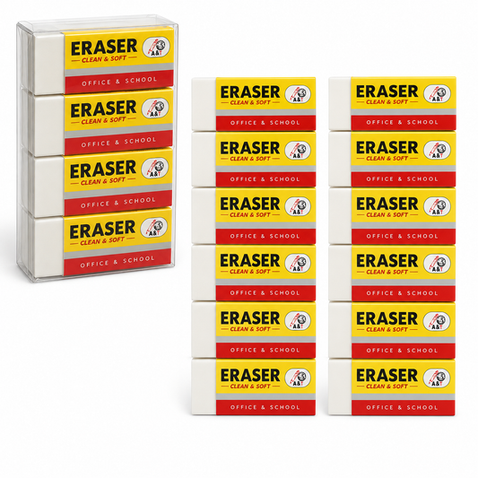 A&T Back to school Offer 12 Erasers offer small size || عرض قرطاسية العودة الى المدرسة مساحات 12 حبة حجم صغير
