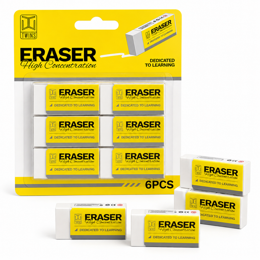 Twins Eraser Pack 6 Pcs || مجموعة محايات توينز 6 حبة