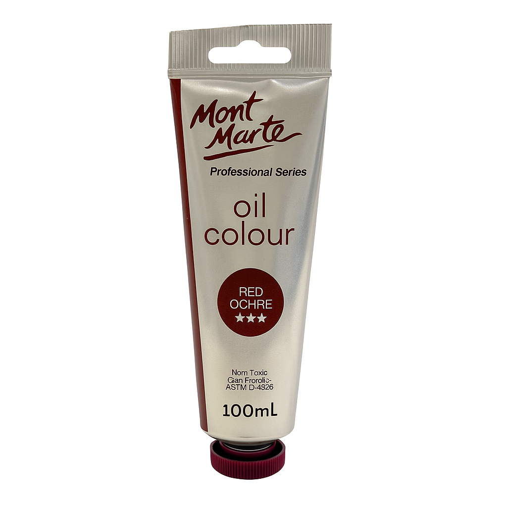 Mont Marte Premium Oil Paint 100 ml Red Ochre  || الوان زيتية احترافية مونت مارت ١٠٠ مل لون احمر اوكر