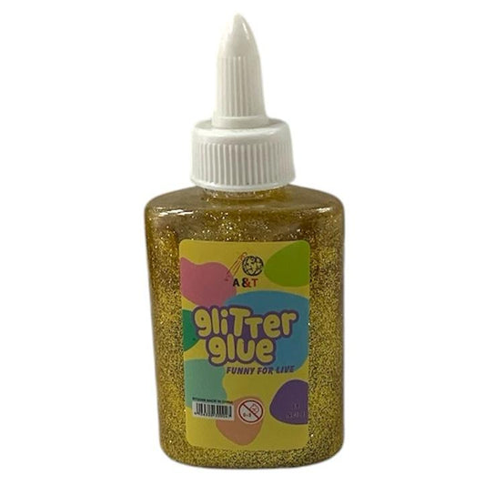 A&T Glitter Glue 88g Gold || صمغ قلتر اي اند تي ٨٨ جرام لون ذهبي