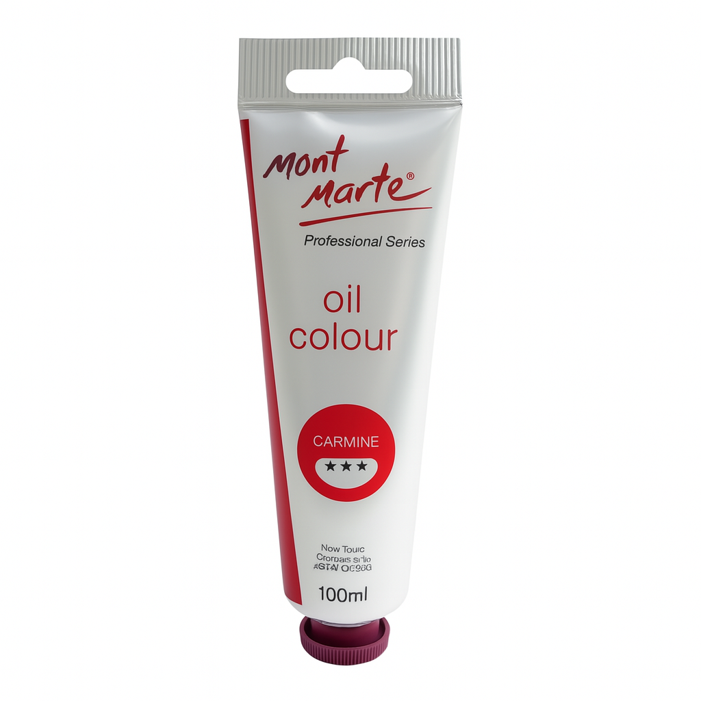 Mont Marte Premium Oil Paint 100 ml Carmin || الوان زيتية احترافية مونت مارت ١٠٠ مل لون احمر كارماين