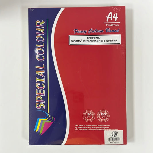 A4 Paper 100 Sheets 180g || ورق ملون ١٨٠ جرام ١٠ لون عدد ١٠٠ ورقة