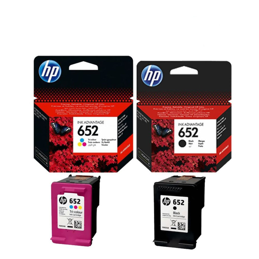 Hp printer ink set 652 black + color || حبر طابعة ٦٥٢ اسود و ملون