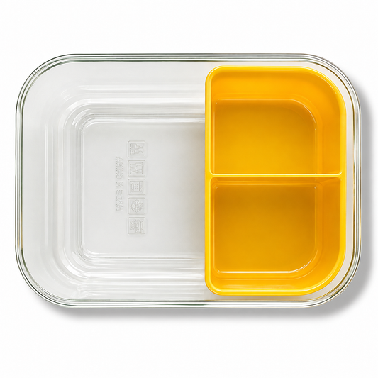 Lunch Box Transparent 3 Section Yellow  || لانش بوكس شفاف 3 اقسام اصفر