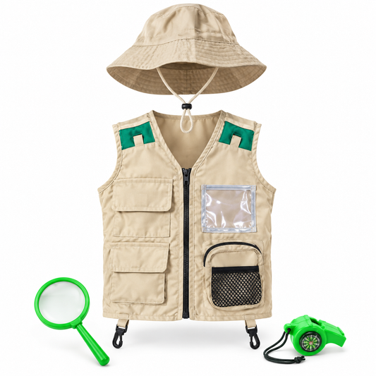 Explorer Costume with Safari Vest and Hat || زي المستكشف مع صديري سفاري وقبعة — costume product image