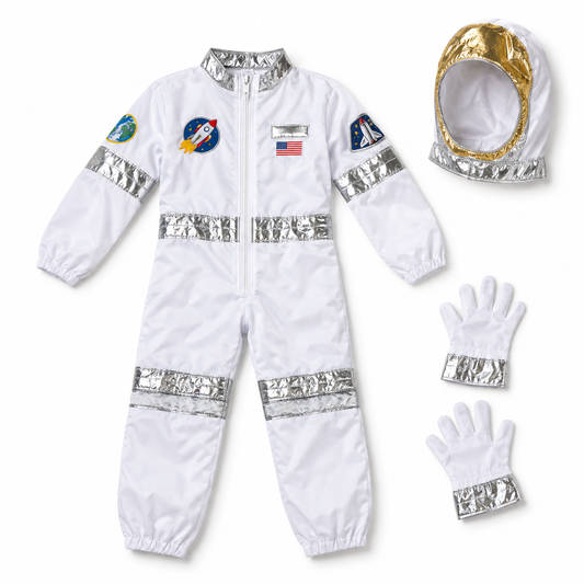 Astronaut Costume Suit with Hood and Gloves || بدلة رائد فضاء مع غطاء رأس وقفازات — costume product image