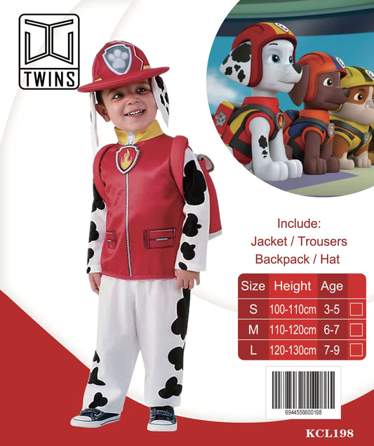 Firefighter Puppy Costume with Hat and Backpack || زي جرو الإطفاء مع قبعة وحقيبة ظهر — supplier reference