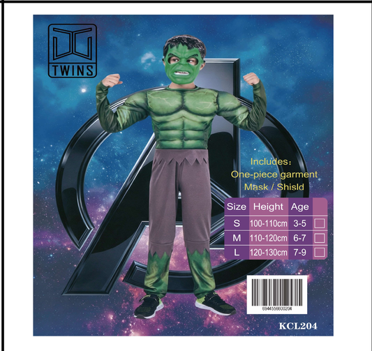 Green Giant Muscle Costume with Purple Shorts Print || زي العملاق الأخضر العضلي بطبعة شورت بنفسجي — supplier reference