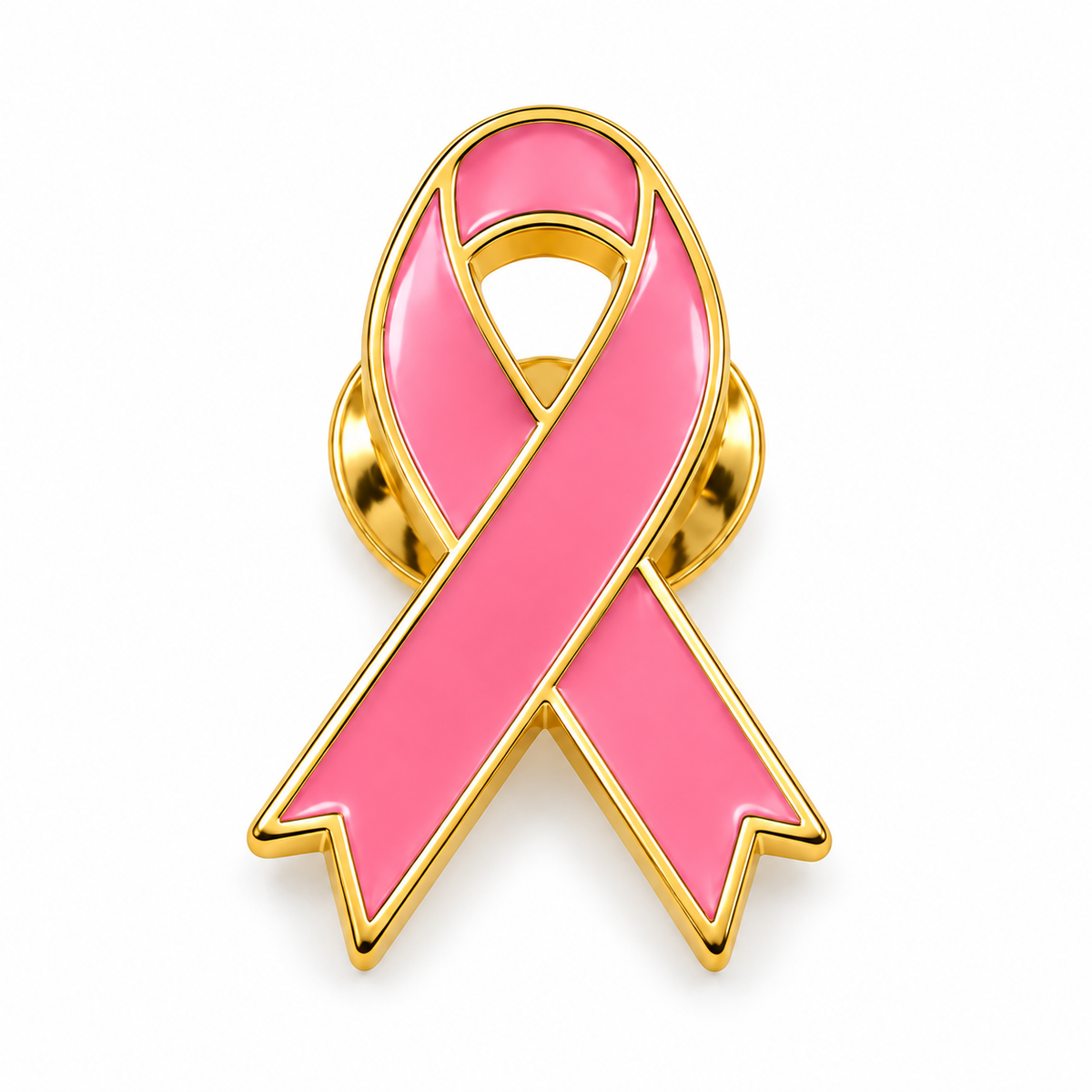 Pink awareness ribbon pin - single pin - 6944556600315