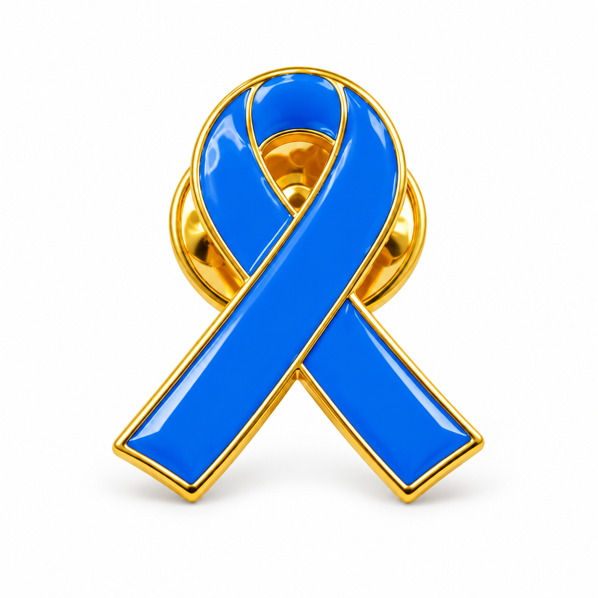 Blue awareness ribbon pin - single pin - 6944556600317