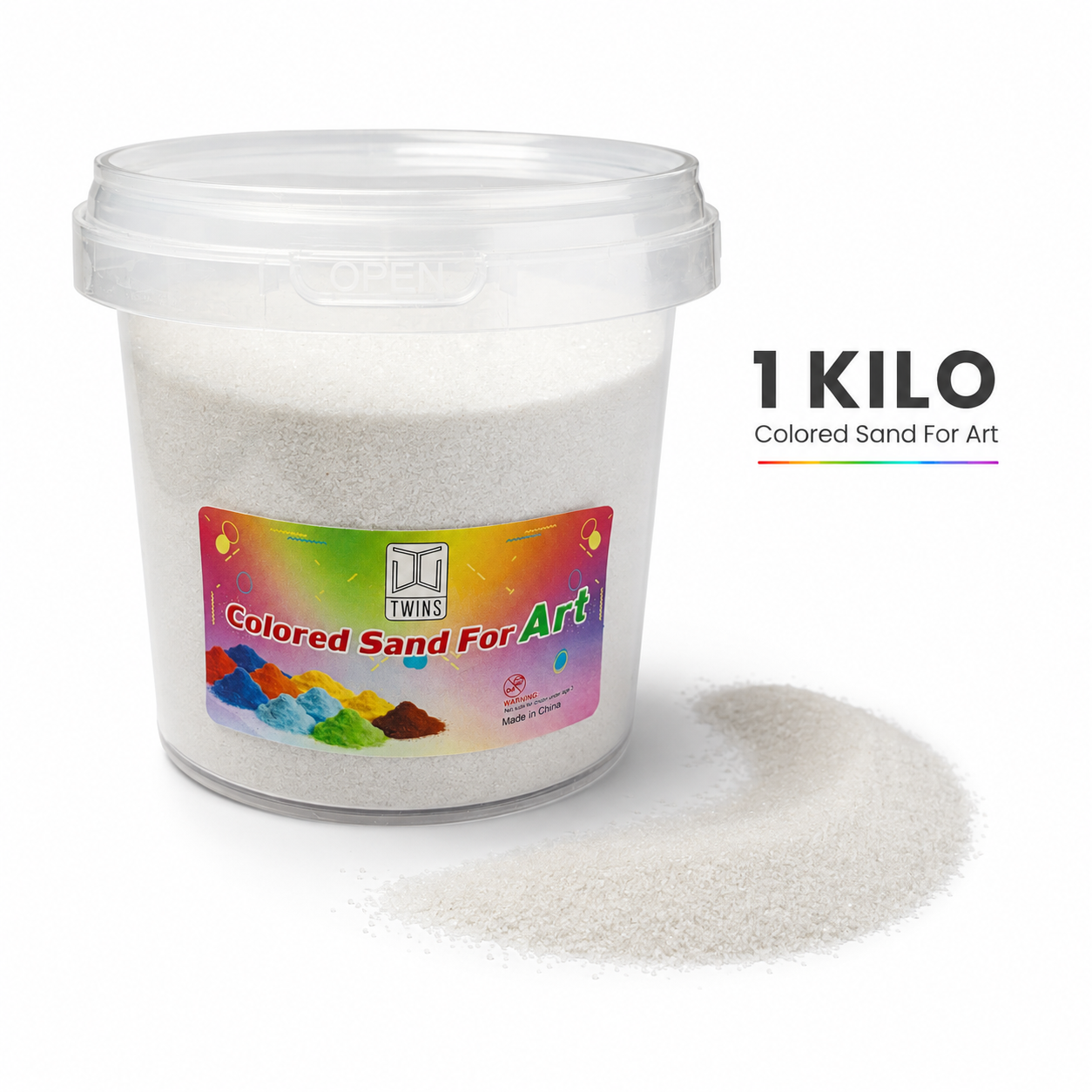 Twins Colored Sand 1 Kilo White || رمل ملون توينز 1 كيلو ابيض
