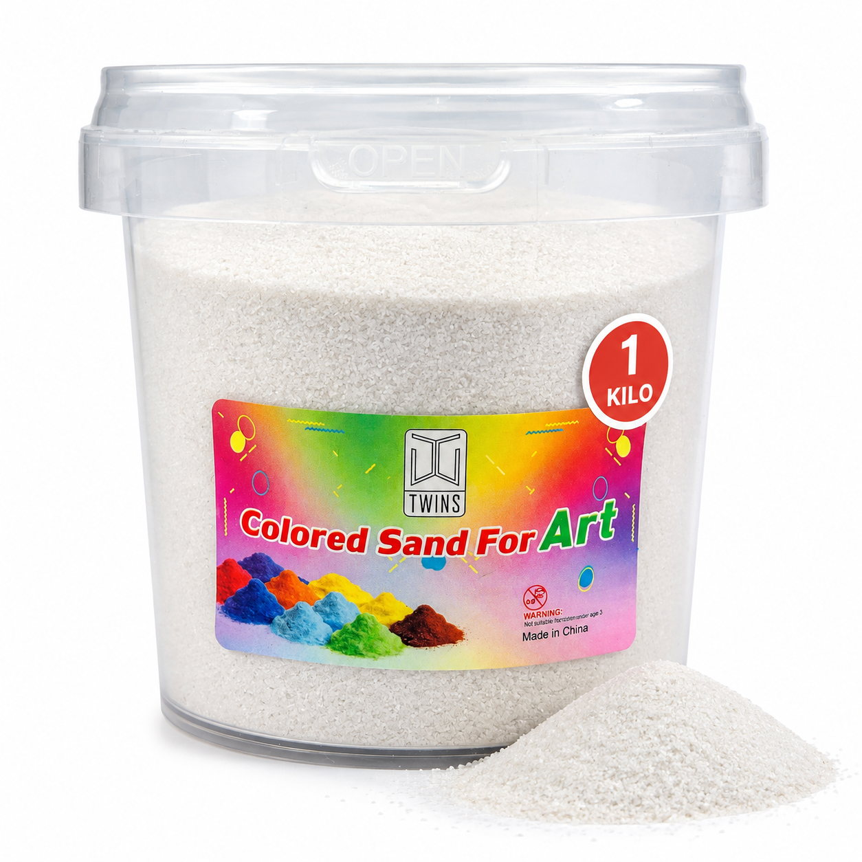 Twins Colored Sand 1 Kilo White || رمل ملون توينز 1 كيلو ابيض