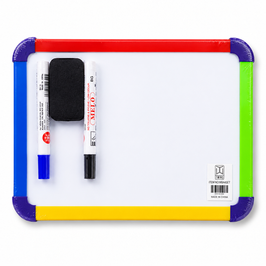 Whiteboard Package A4 Size 2 Markers 1 Eraser || مجموعة صبورة وايت بورد اي فور مع 2 قلم صبورة و مساحة صغيرة