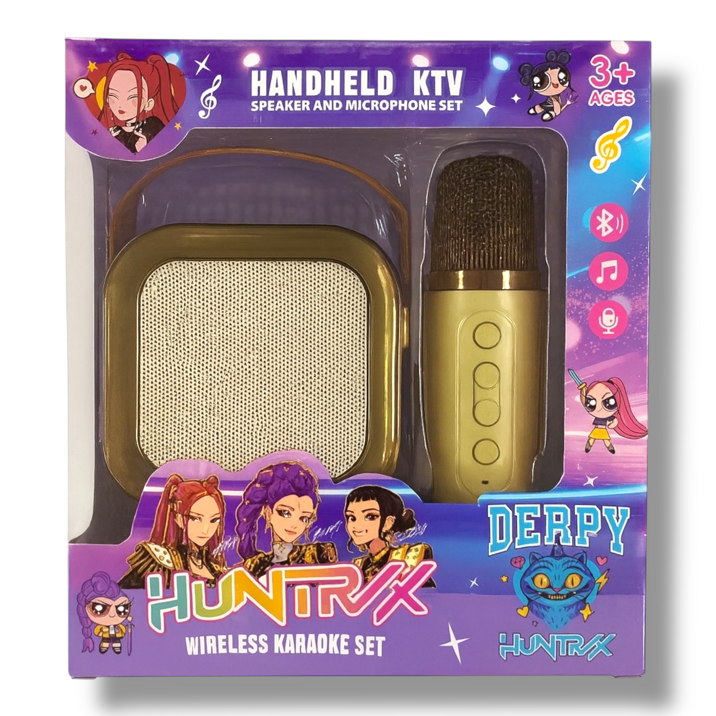 Kpop Demon Hunter Microphone Speaker Set Gold || كي بوب ديمون هنتر مايكروفون و سماعة لون ذهبي
