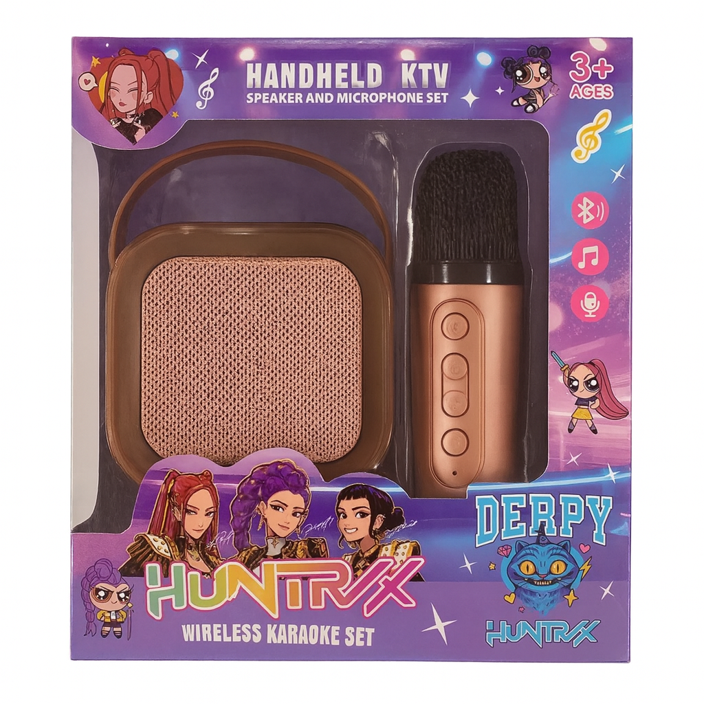 Kpop Demon Hunter Microphone Speaker Set Chrome || كي بوب ديمون هنتر مايكروفون و سماعة لون نحاسي
