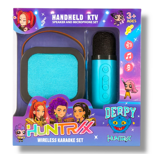 Kpop Demon Hunter Microphone Speaker Set Blue || كي بوب ديمون هنتر مايكروفون و سماعة لون ازرق
