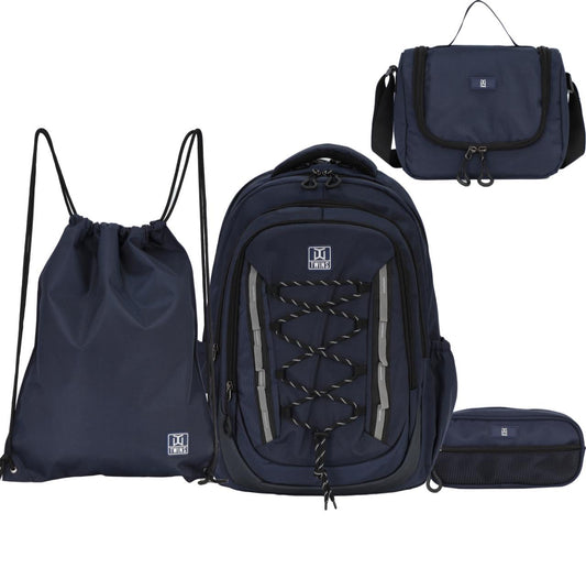 Twins Back to School Backpack Set 4 Pcs || مجموعة العودة الى المدرسة طقم ٤ قطع جنطة طهر و مقلمة و شنطة اكل و حقيبة رياضة #12