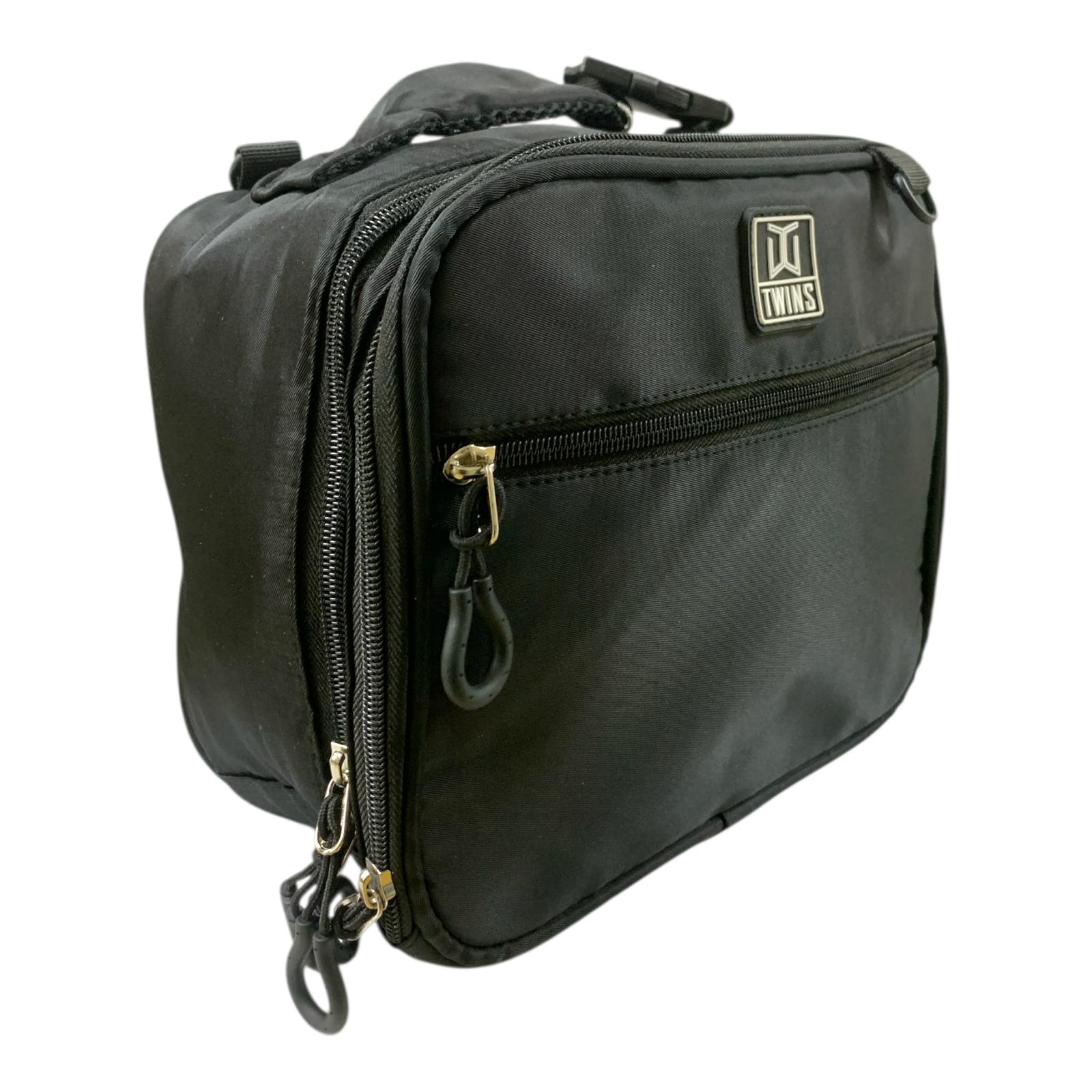 Twins Insulated Lunch Bag - Stylish & Reusable Lunch Box for Kids & Adults Black || شنطة اكل توينز اي اند تي سحابين للمدرسة و الدوامات لون اسود