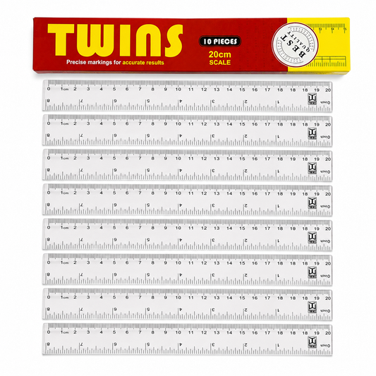 A&T Back to school Offer 10 Rulers 20 cm 8 inches || عرض قرطاسية العودة الى المدرسة علبة مساطر 10 حبة 20 سم 8 انش اي اند تي
