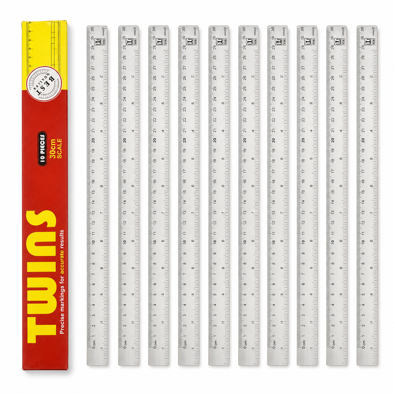 A&T Back to school Offer 10 Rulers 30 cm 12 inches || عرض قرطاسية العودة الى المدرسة علبة مساطر 10 حبة 30 سم 12 انش اي اند تي