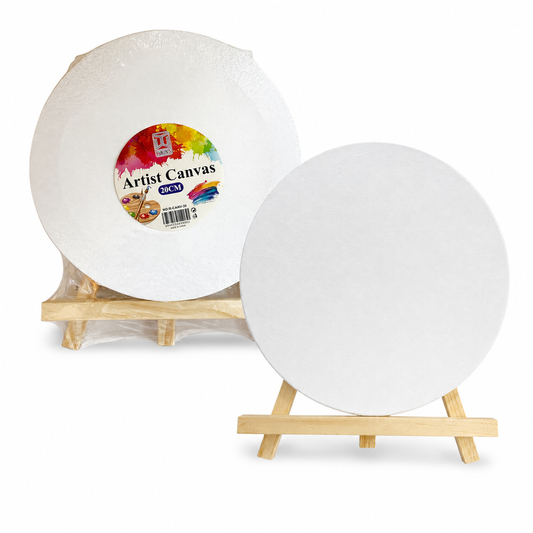 Circle Painting Canvas with Easel 20 cm || كانفاس دائري مع ستاند 20 سم