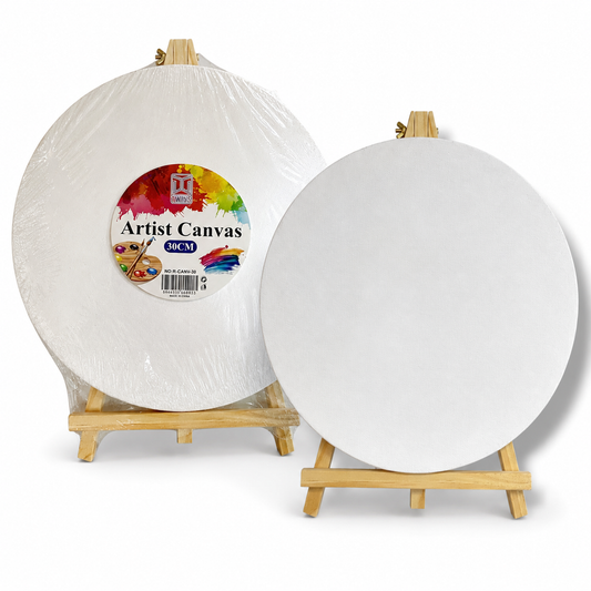Circle Painting Canvas with Easel 30 cm || كانفاس دائري مع ستاند 30 سم