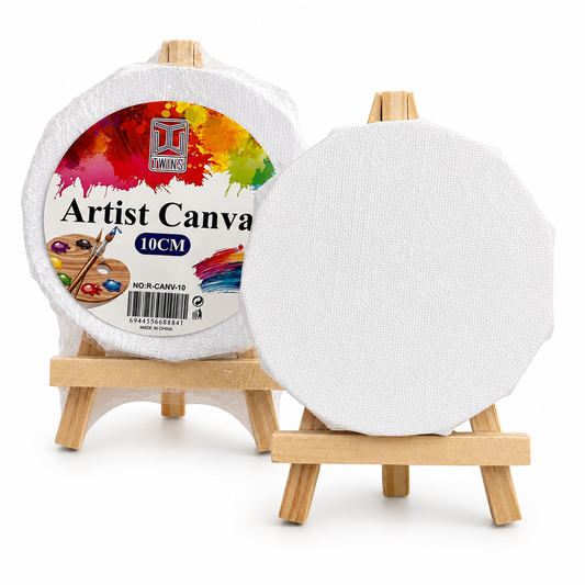 Circle Painting Canvas with Easel 10 cm || كانفاس دائري مع ستاند 10 سم 