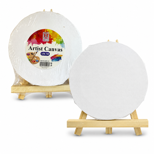 Circle Painting Canvas with Easel 15 cm || كانفاس دائري مع ستاند 15 سم