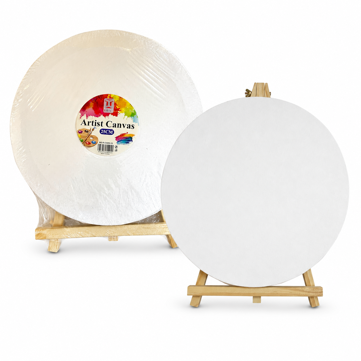 Circle Painting Canvas with Easel 25 cm || كانفاس دائري مع ستاند 25 سم