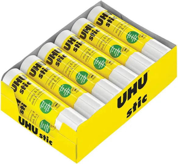 UHU Glue Pack Medium Size 21 g 12 Pcs || بايكت صمغ يوهو حجم وسط ٢١ جرام ١٢ حبة