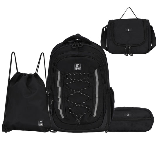 Twins Back to School Backpack Set 4 Pcs #1 || مجموعة العودة الى المدرسة طقم ٤ قطع جنطة طهر و مقلمة و شنطة اكل و حقيبة رياضة #1