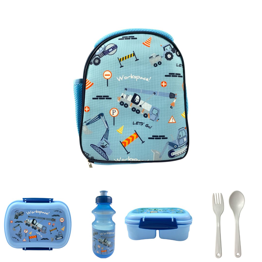 Kids' Construction Vehicle Lunch Set || مجموعة غداء مركبات البناء للأطفال