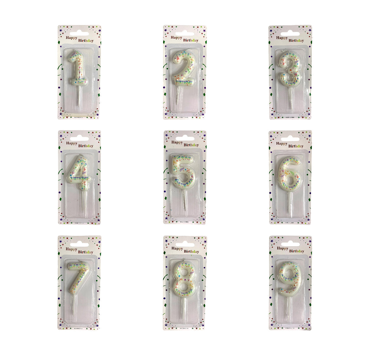 Birthday Candles Confetti from 0-9 || شموع اعياد ميلاد موديل كونفيتي من ٠-٩