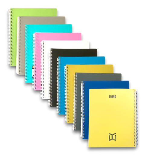 A&T Spiral Note Book 7x9" 60 Pages 4 Lines Assorted Colors || دفتر سلك سادة أطلس حجم 7*9 عدد 60 ورقة 4 سطور انجليزي الوان مختلفة