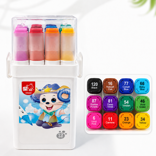 Twins Colored Twin Tip Marker Box 12 Colors || بوكس الوان شينية براسين توينز 12 لون