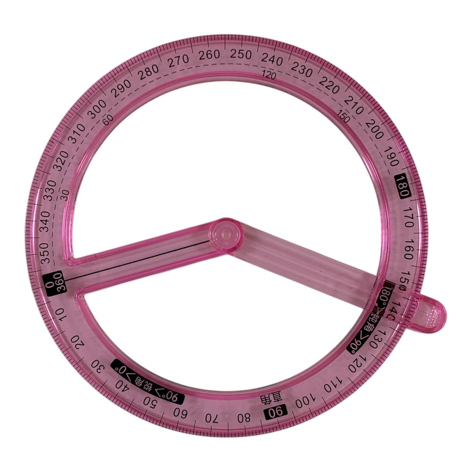 Full Circle Protractor Pink Color || منقلة دائرية لون وردي
