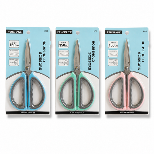 Fiskar Scisors Stainless Steel Large Handle 150 mm Assorted Colors || مقص فسكار ستيل يده كبيرة مقاس 150 مم الوان متنوعة